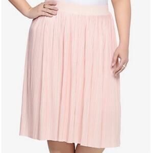 Torrid Plus Size Knit Pleated Pink Midi Skirt US Women's 2 Plus